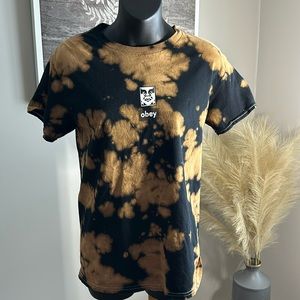 Small womans obey tie dye shirt